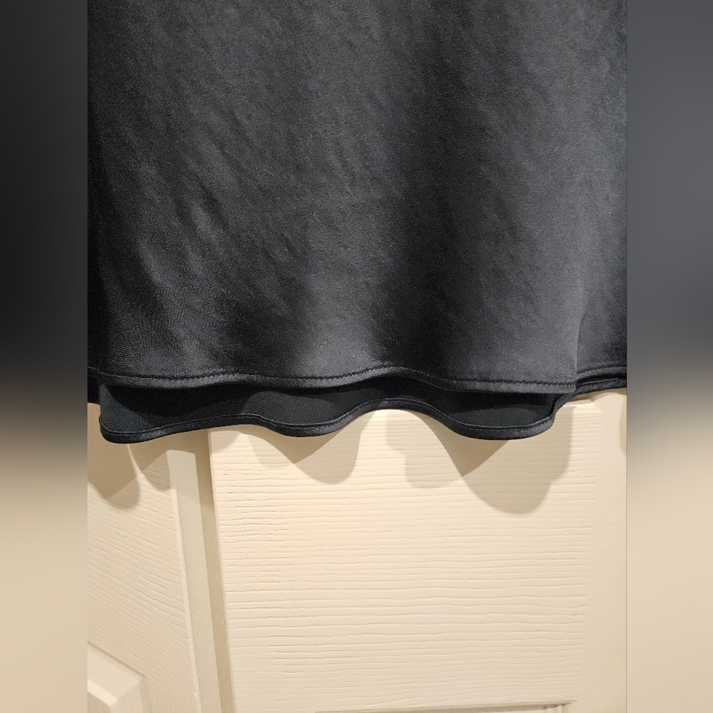 Madewell Satin Hunter Green Slip Skirt Long Size 14 Elastic Waist Skirt - Picture 5 of 6